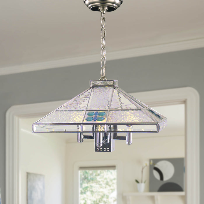 Blue Fused 5-Light Hanging Fixture