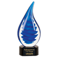10.25" Blue Twist Raindrop Art Glass