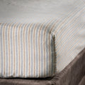 Blue/Natural Stripe Brushed Cotton 30cm Fitted Sheets