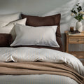 Blue/Natural Stripe Brushed Cotton Bed Set