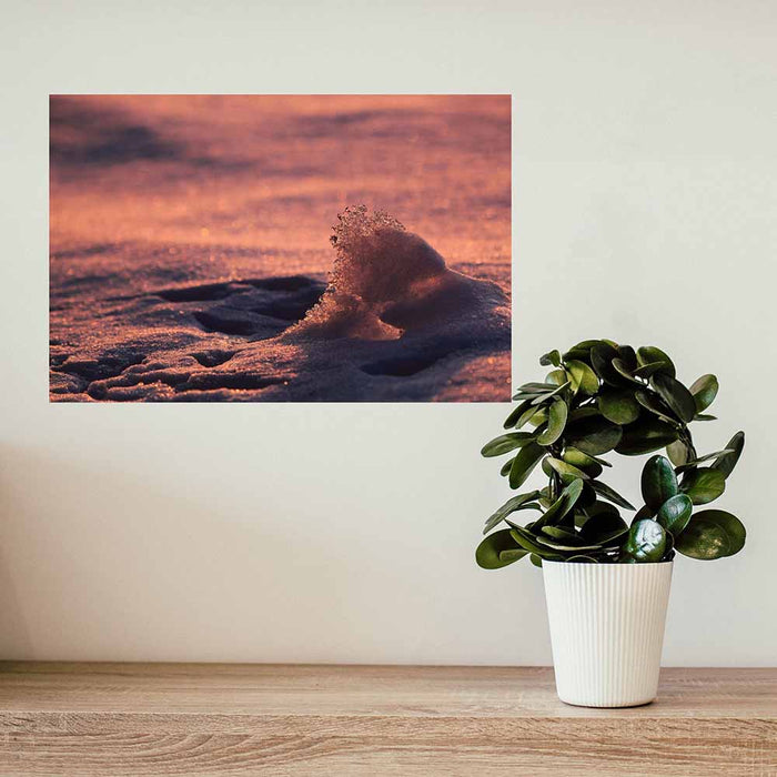 16x24 inch Ice Wave Poster Displayed Above Shelf
