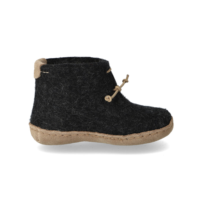 glerups Boot kids Boot with leather sole Charcoal