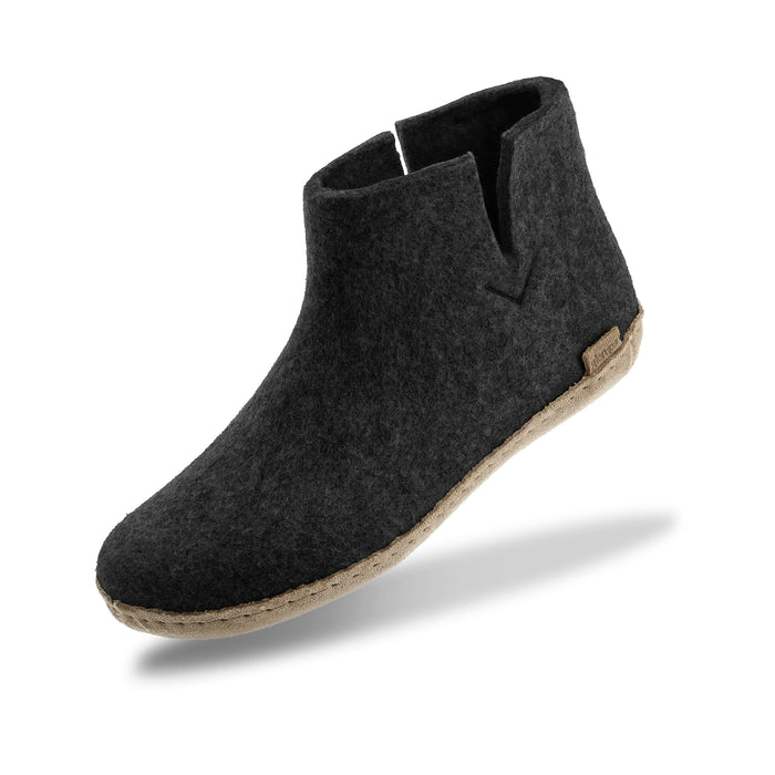 Boot with leather sole - Charcoal