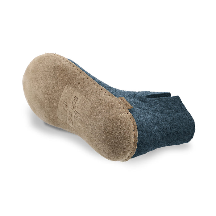 Boot with leather sole - Denim