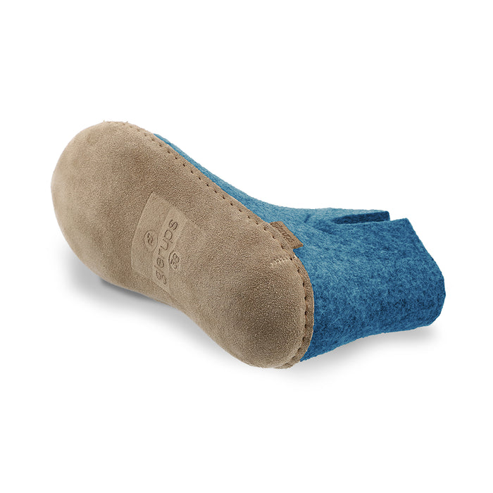 Boot with leather sole - Petrol