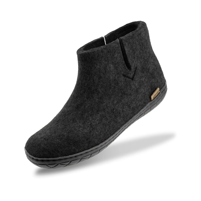 Boot with natural rubber sole - black - Charcoal