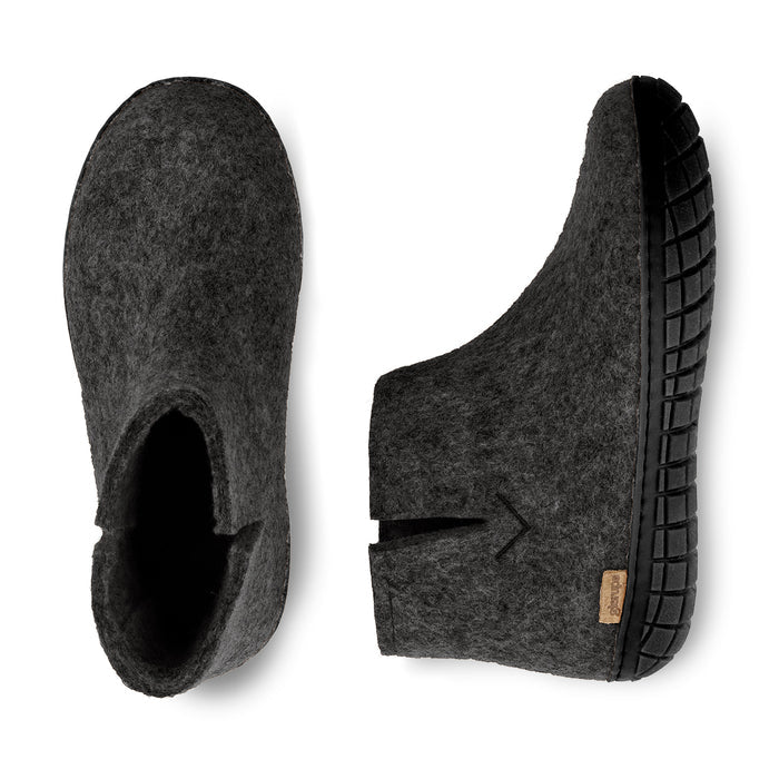 Boot with natural rubber sole - black - Charcoal