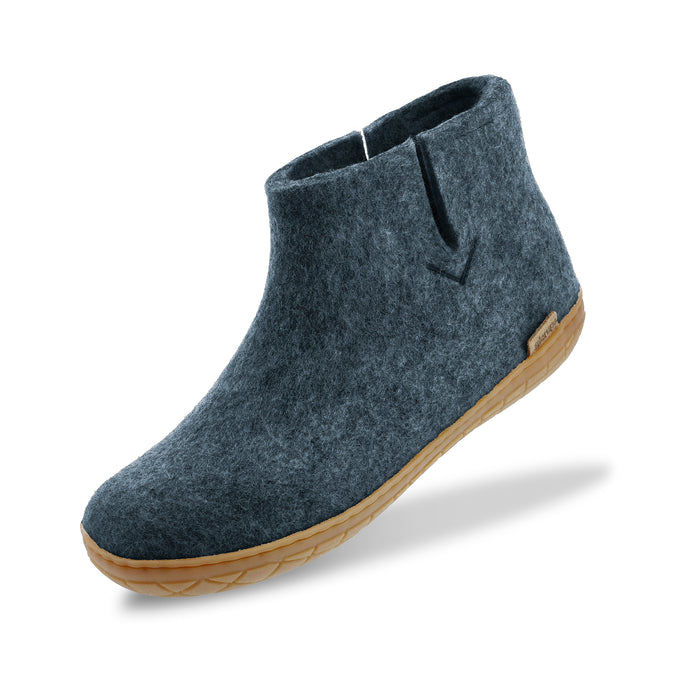 Boot with natural rubber sole - honey - Denim