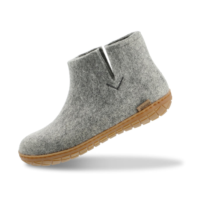 Boot with natural rubber sole - honey - Grey