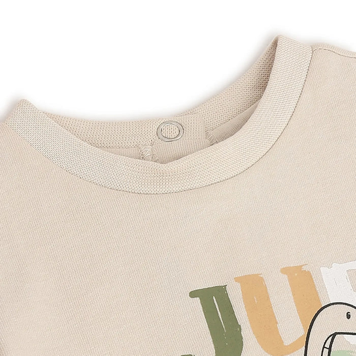Boys Beige Graphic Printed T-shirt
