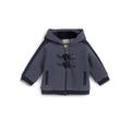 Boys Blue Embroidered Open Front Jacket