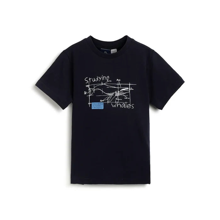 Boys Blue Graphic Printed T-shirt