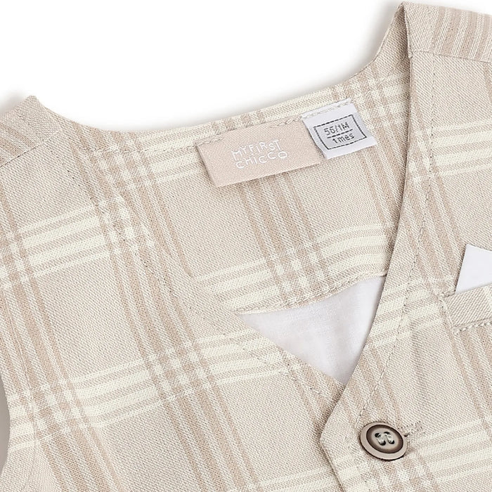 Boys Checked Cotton Waistcoat