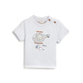 Boys White Graphic Printed T-shirt