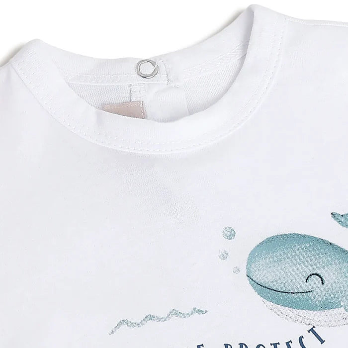 Boys White Graphic Printed T-shirt