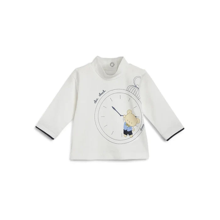Boys White Printed T-shirt