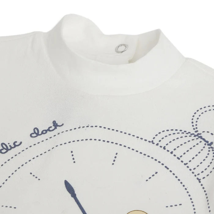 Boys White Printed T-shirt