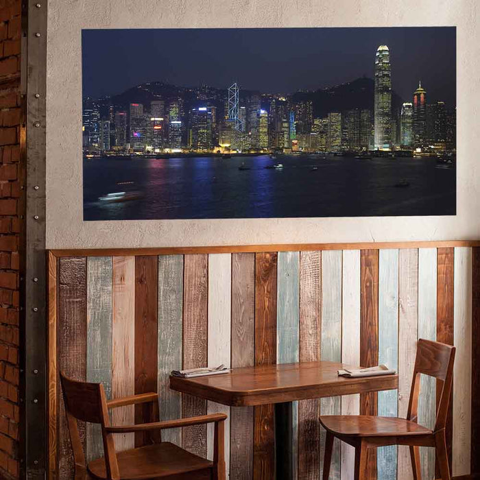 29x60 inch Hong Kong Night Decal Installed in Cafe