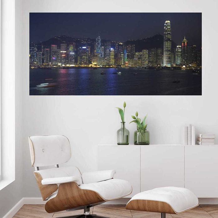40x84 inch Hong Kong Night Decal Installed in Office