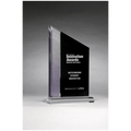 Brushed Silver Accent on Black Upright Acrylic w/Clear Base