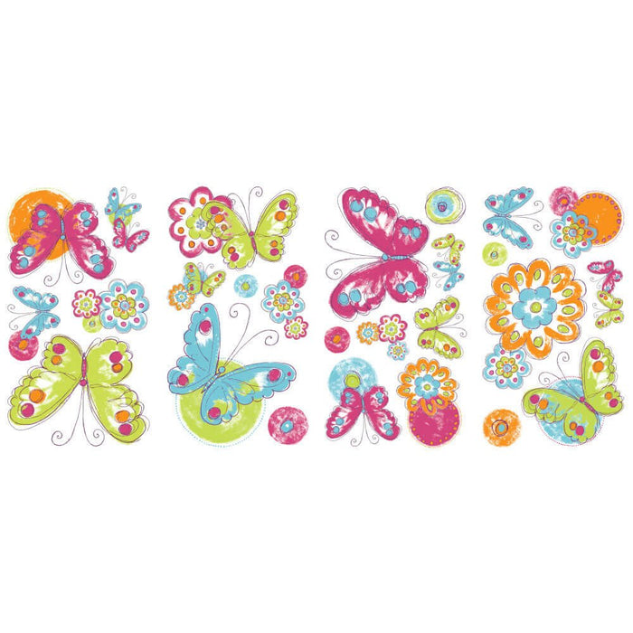 Brushwork Butterfly Wall Decals Printed | Wallhogs