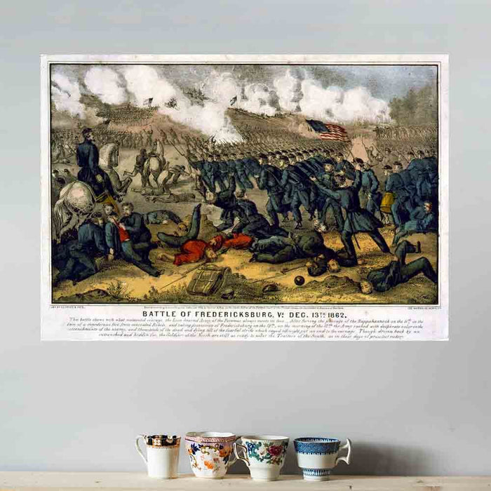 33.5x48 inch Battle of Fredericksburg Decal Installed Above Shelf