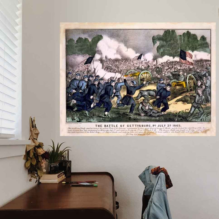 35x48 inch Battle of Gettysburg Decal Installed by Desk