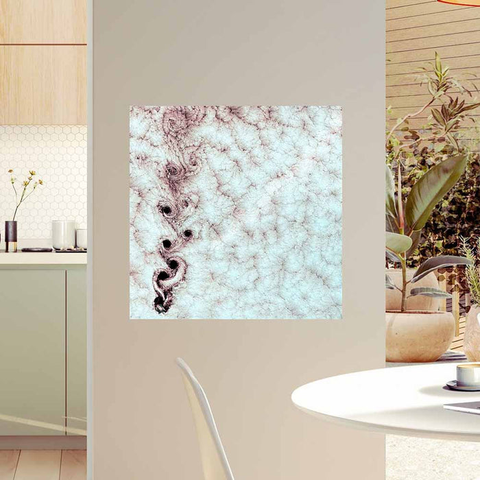 24x24 inch Karman Vortices Cloud Satellite Decal Installed in Dining Area