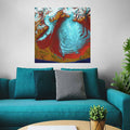 24x24 inch Malaspina Satellite Decal Installed Above Couch
