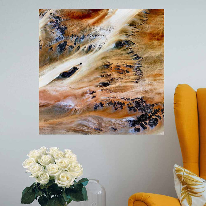 24x24 inch Terkezi Oasis Satellite Decal Installed by Chair