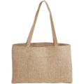 Burlap Shopping Bag with Gusset and Outside Pocket - SCK02