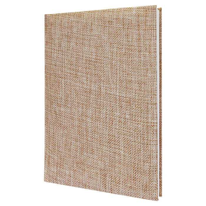 7" x 9.75" Burlap Sketch Book with White Unlined Notepad