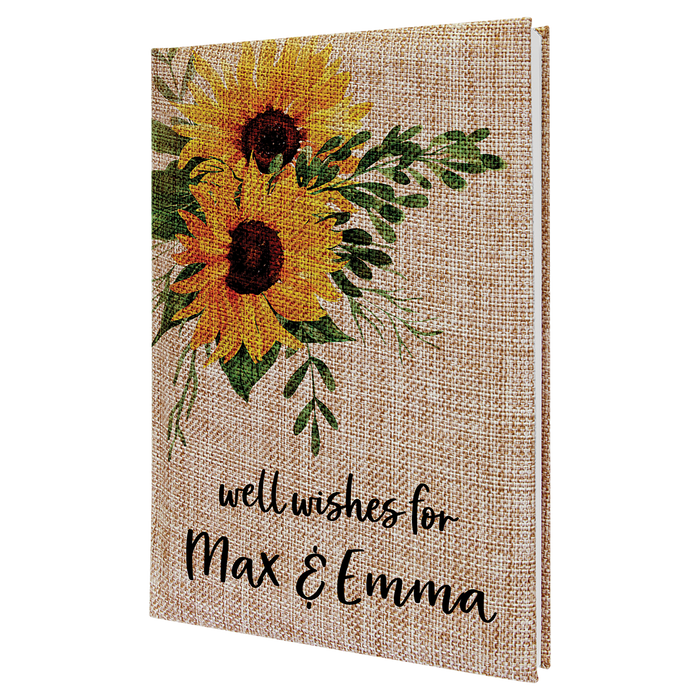 7" x 9.75" Burlap Sketch Book with White Unlined Notepad
