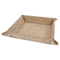 6" x 6" Sublimatable Burlap Snap Up Tray with Silver Snaps