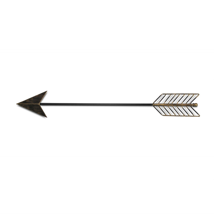 Burnished Dark Brown And Gold Tone Metal Arrow Wall Decor | 7"x44"
