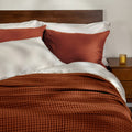 Burnt Orange Waffle Cotton Bedspread