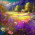 Cabin In Spring Paint By Numbers Kit
