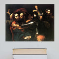 18x24 inch Kiss of Judas Decal Installed Above Stack of Books