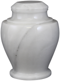 Carpel Antique White Marble Adult Funeral Cremation Urn, 220 Cubic Inches