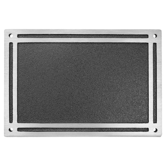 Silver/Black Rectangle Cast Aluminum Sign w/4 Screws