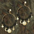Celestial Charm Gold Circle Earrings