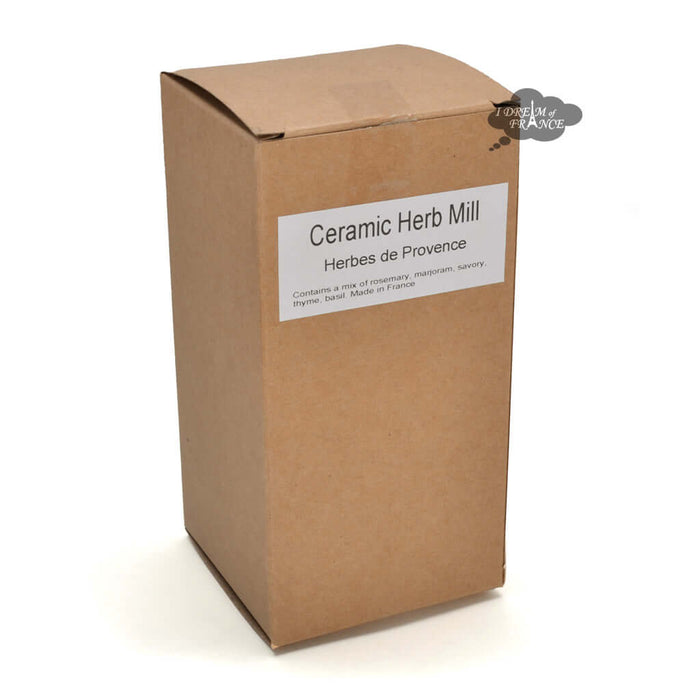 Ceramic Mill with Herbes de Provence - Olives Ivory & Green