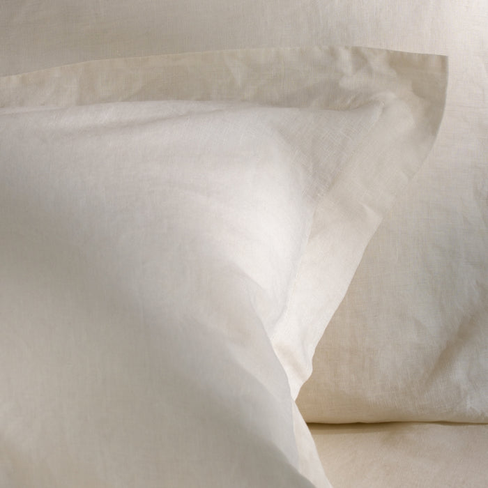 Chalky White French Linen 40cm Deep Fitted Sheets