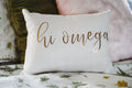 Chi O Ivory Pillow with Gold Script