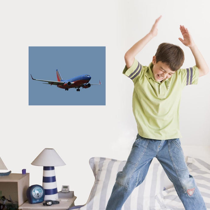 18x24 Southwest 737 Approach Poster Displayed in Boys Room