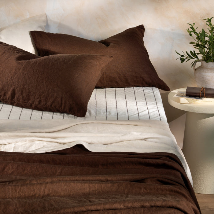 Chocolate French Linen Duvet Cover