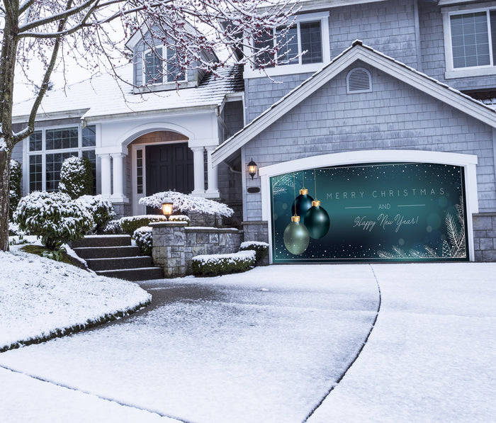 Christmas Blue Background Door - Decor-Your-Door