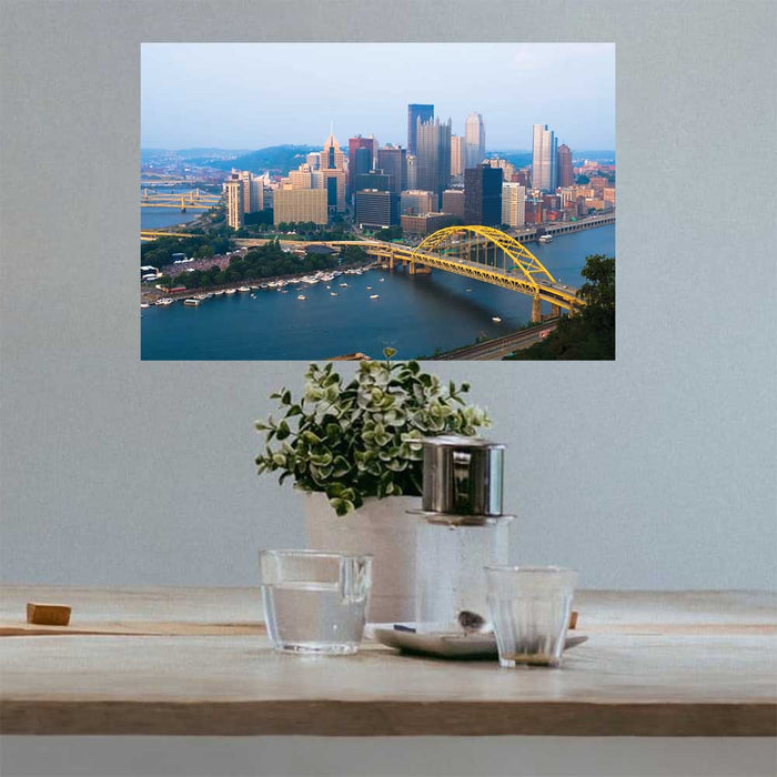 16x24 inch City of Pittsburgh Decal Installed Above Table
