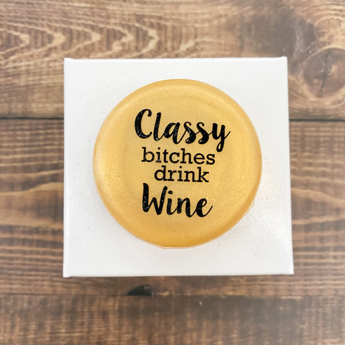 Classy Bitches Drink Wine Wine Cap - Lyla's: Clothing & Gifts - Online and Rockwall Texas Boutique