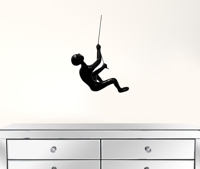 Climbing Man in Black Wall Art | 3.5"x5.5"